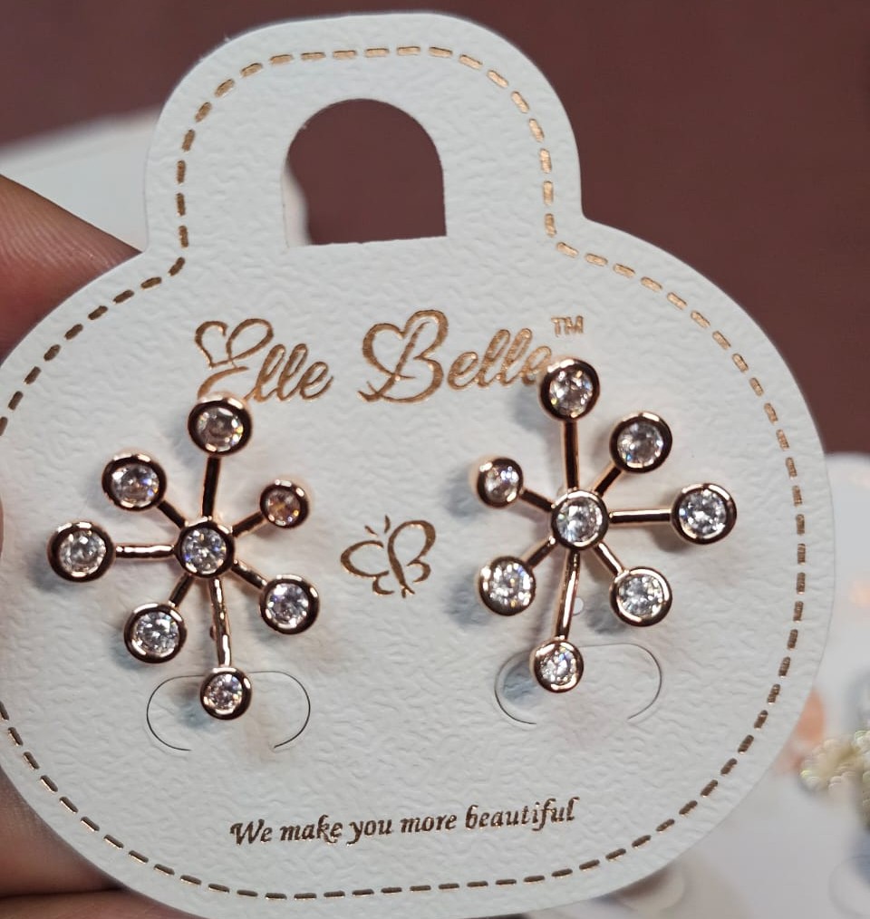 Elle Belle AD Stone Starburst Stud Earrings - Jewellery by Luxe Aura
